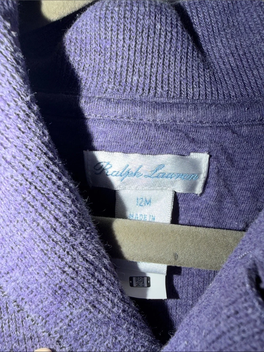 Ralph Lauren Purple Shawl Collar One-Piece for baby 12m